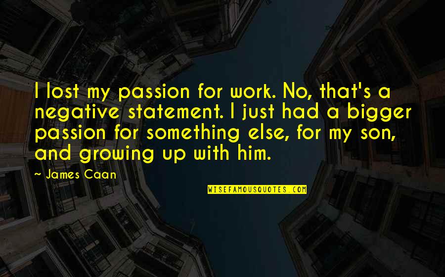 I Lost Him Quotes By James Caan: I lost my passion for work. No, that's