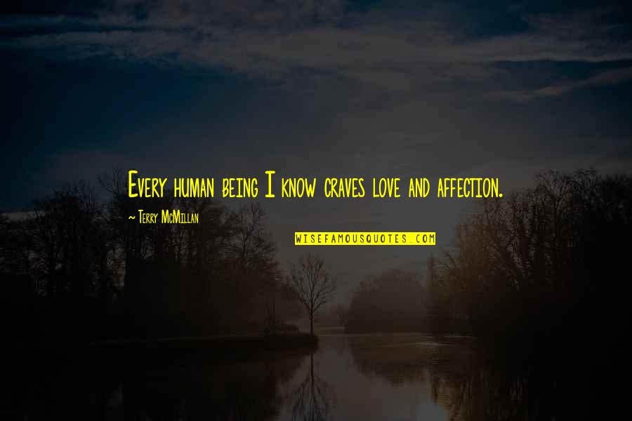 I Love Affection Quotes By Terry McMillan: Every human being I know craves love and