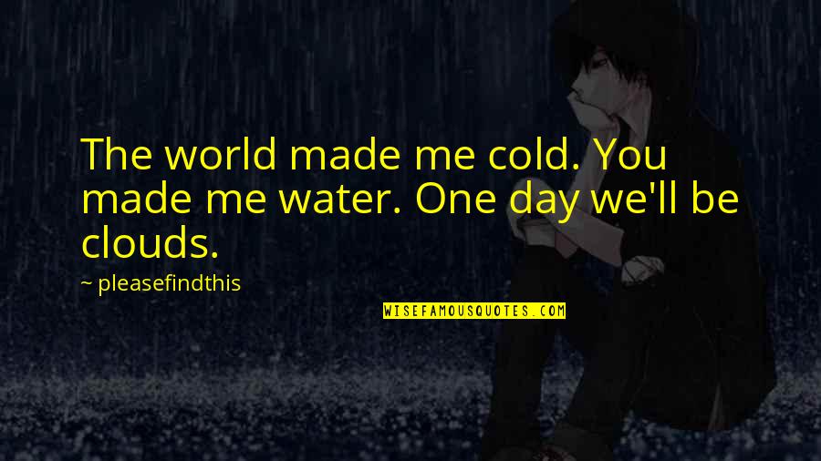 I Love Clouds Quotes By Pleasefindthis: The world made me cold. You made me
