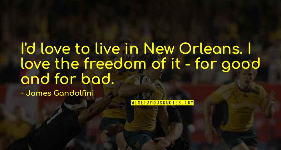 I Love Freedom Quotes By James Gandolfini: I'd love to live in New Orleans. I I Love Freedom Quotes By James Gandolfini: I'd love to live in New Orleans. I