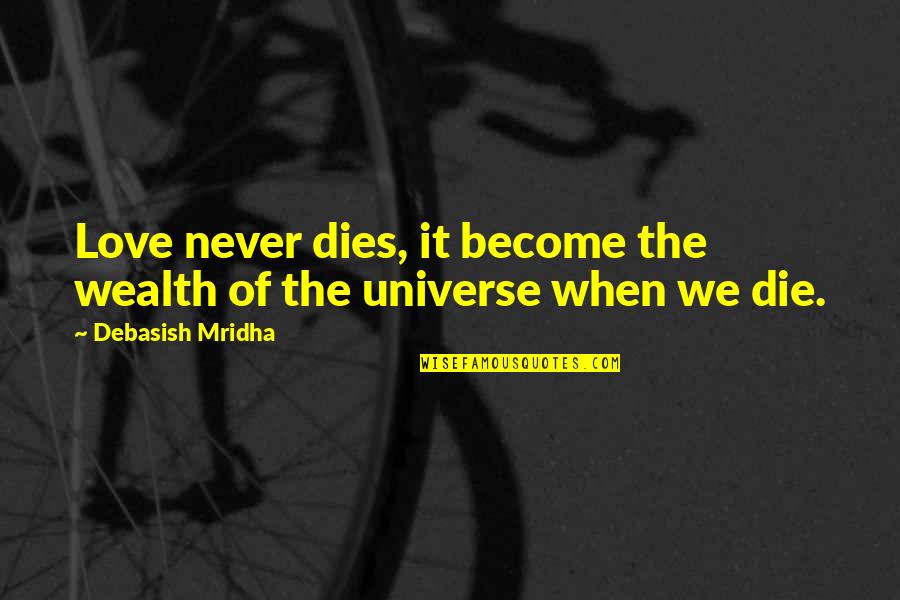 I Love Getting To Know People Quotes By Debasish Mridha: Love never dies, it become the wealth of