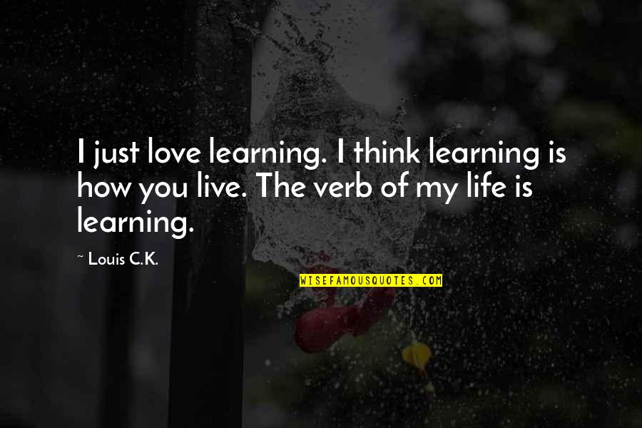 I Love How I Live Quotes By Louis C.K.: I just love learning. I think learning is I Love How I Live Quotes By Louis C.K.: I just love learning. I think learning is