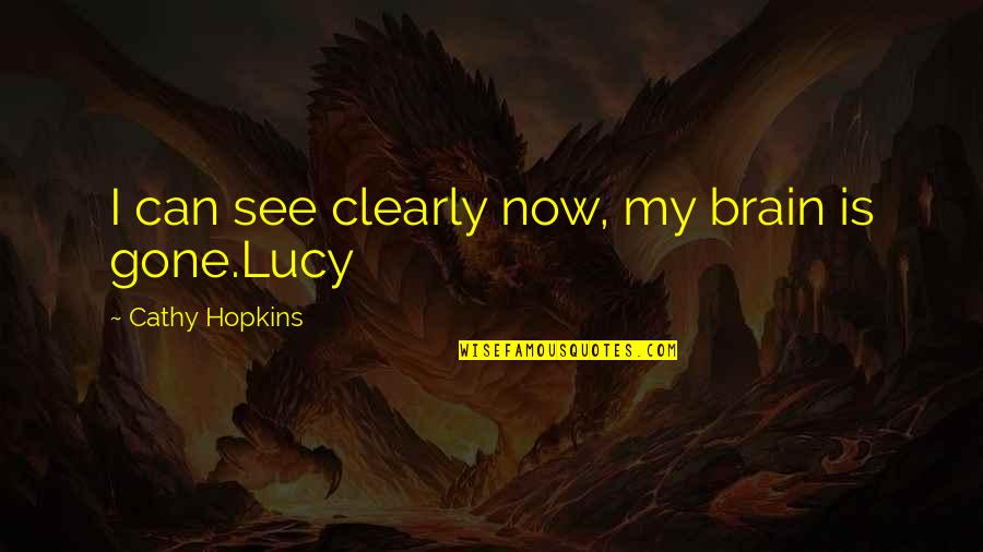 I Love Lucy Quotes By Cathy Hopkins: I can see clearly now, my brain is