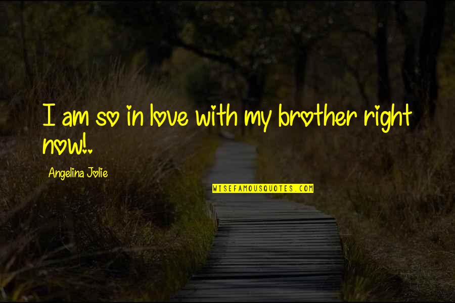 I Love My Brother Quotes By Angelina Jolie: I am so in love with my brother