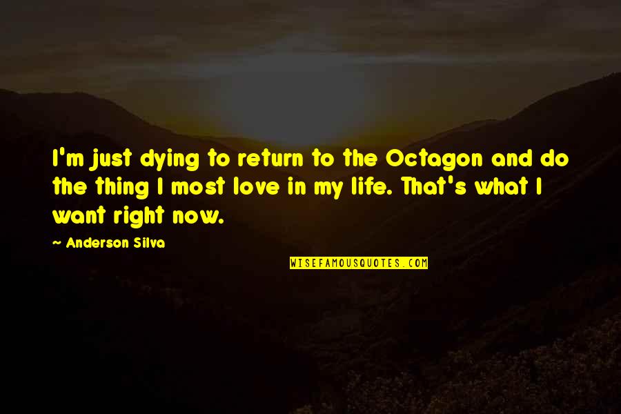 I Love My Life Now Quotes By Anderson Silva: I'm just dying to return to the Octagon