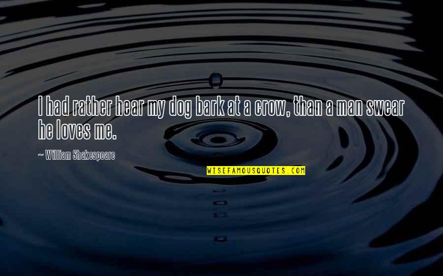 I Love My Man Quotes By William Shakespeare: I had rather hear my dog bark at