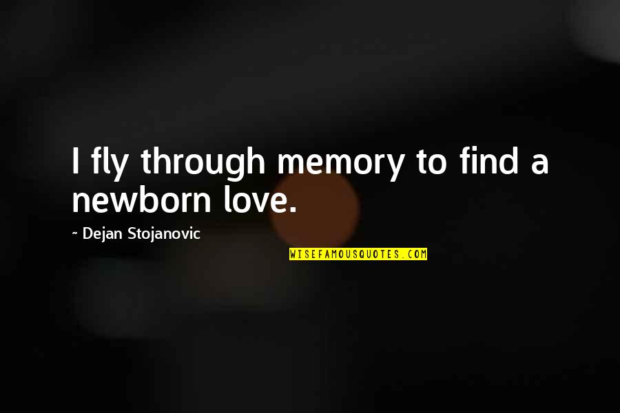 I Love My Newborn Quotes By Dejan Stojanovic: I fly through memory to find a newborn