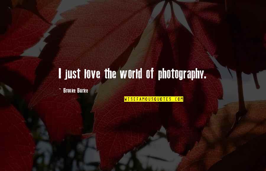 I Love My Photography Quotes By Brooke Burke: I just love the world of photography.