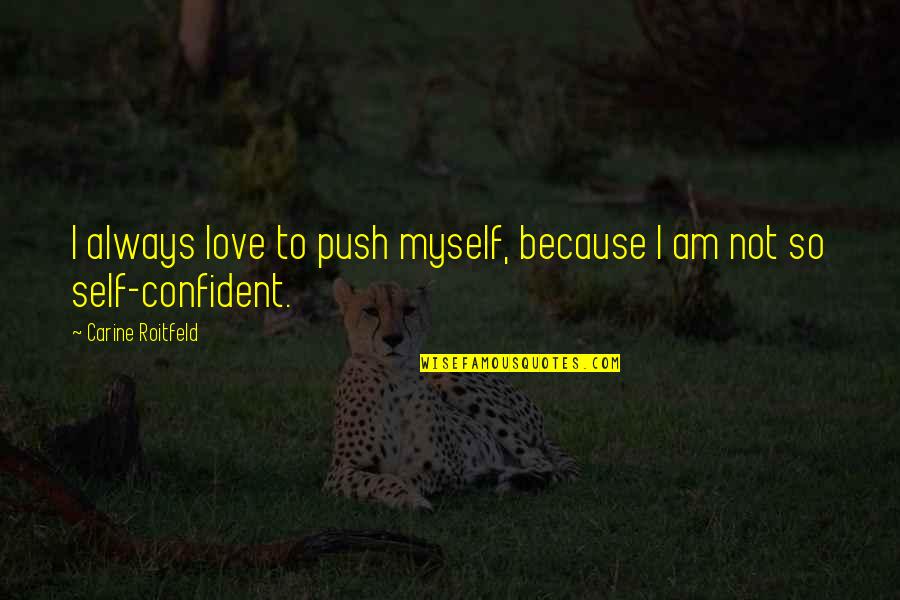 I Love Myself Because Quotes By Carine Roitfeld: I always love to push myself, because I
