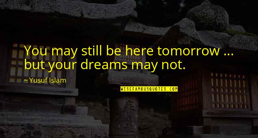 I Love Pani Puri Quotes By Yusuf Islam: You may still be here tomorrow ... but
