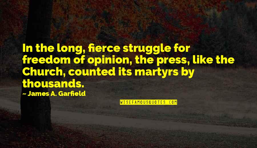 I Love This Crazy Life Quotes By James A. Garfield: In the long, fierce struggle for freedom of