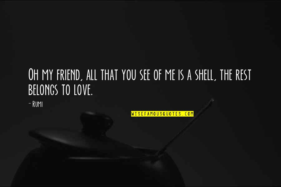 I Love To See U Quotes By Rumi: Oh my friend, all that you see of