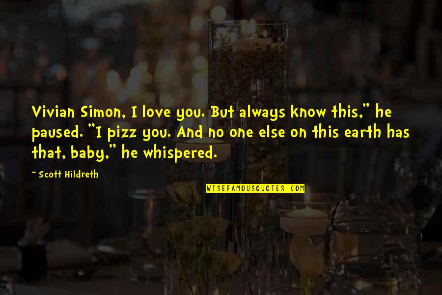 I Love You And You Know That Quotes By Scott Hildreth: Vivian Simon, I love you. But always know I Love You And You Know That Quotes By Scott Hildreth: Vivian Simon, I love you. But always know