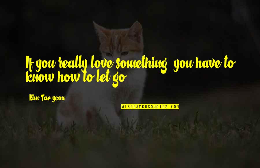 I Love You But I Have To Let You Go Quotes By Kim Tae-yeon: If you really love something, you have to