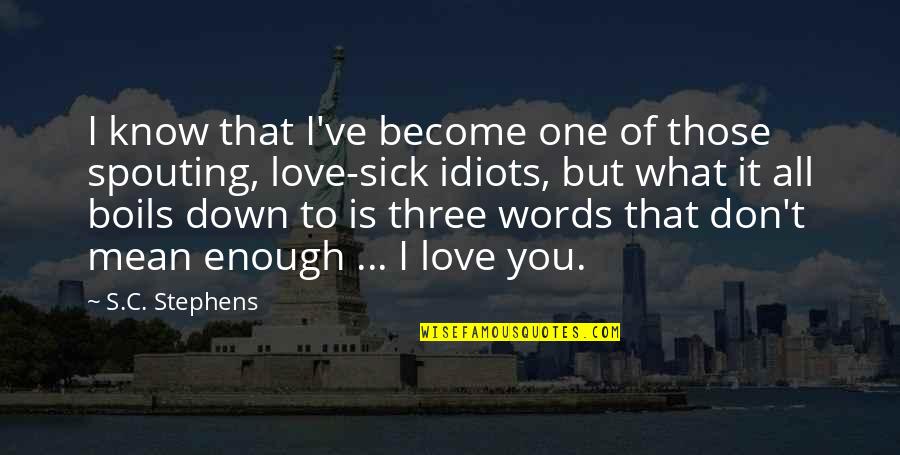 I Love You But You Don't Know It Quotes By S.C. Stephens: I know that I've become one of those