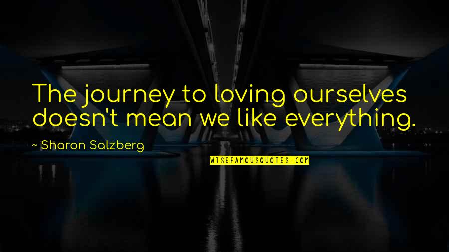 I Love You Doesn't Mean Quotes By Sharon Salzberg: The journey to loving ourselves doesn't mean we