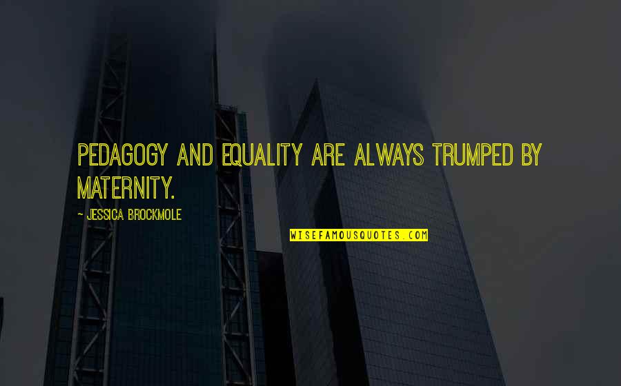 I Love You Even If You Dont Love Yourself Quotes By Jessica Brockmole: Pedagogy and Equality are always trumped by Maternity. I Love You Even If You Dont Love Yourself Quotes By Jessica Brockmole: Pedagogy and Equality are always trumped by Maternity.