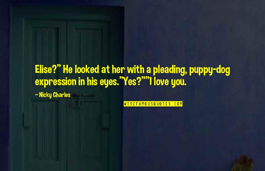 I Love You Expression Quotes By Nicky Charles: Elise?" He looked at her with a pleading,