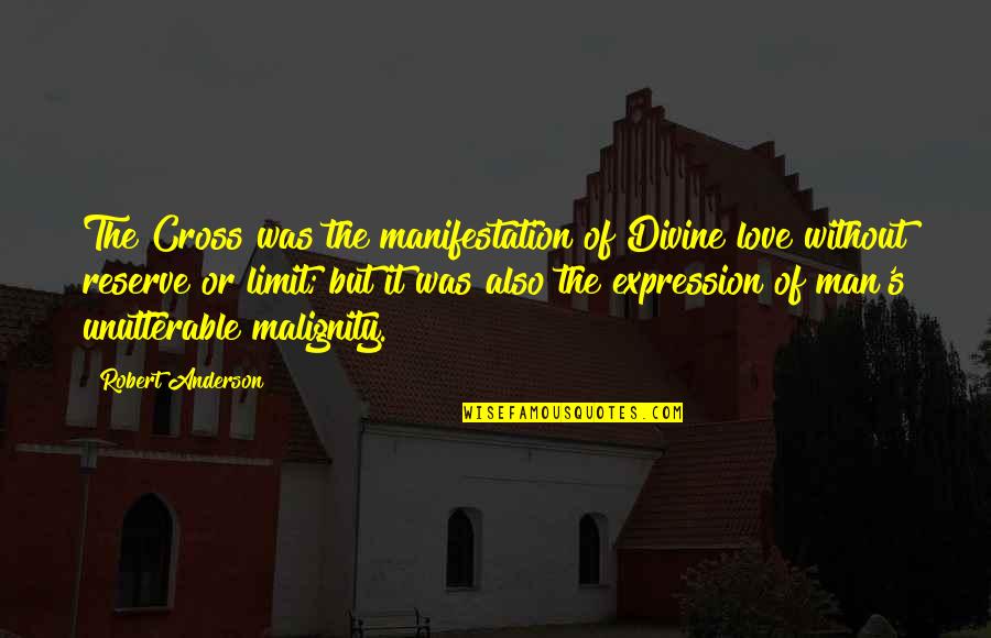 I Love You Expression Quotes By Robert Anderson: The Cross was the manifestation of Divine love