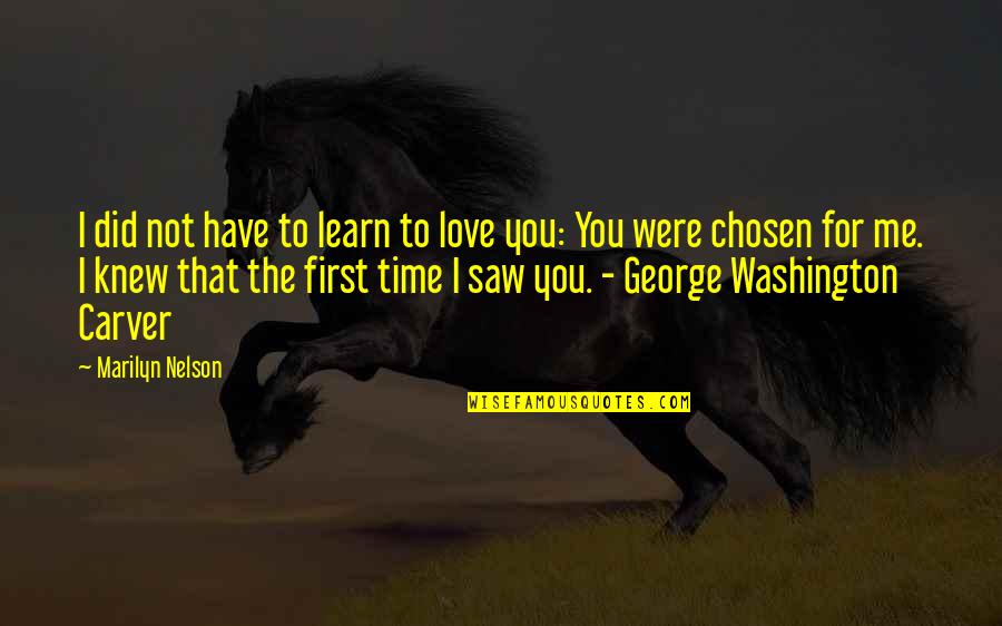 I Love You First Time Quotes By Marilyn Nelson: I did not have to learn to love