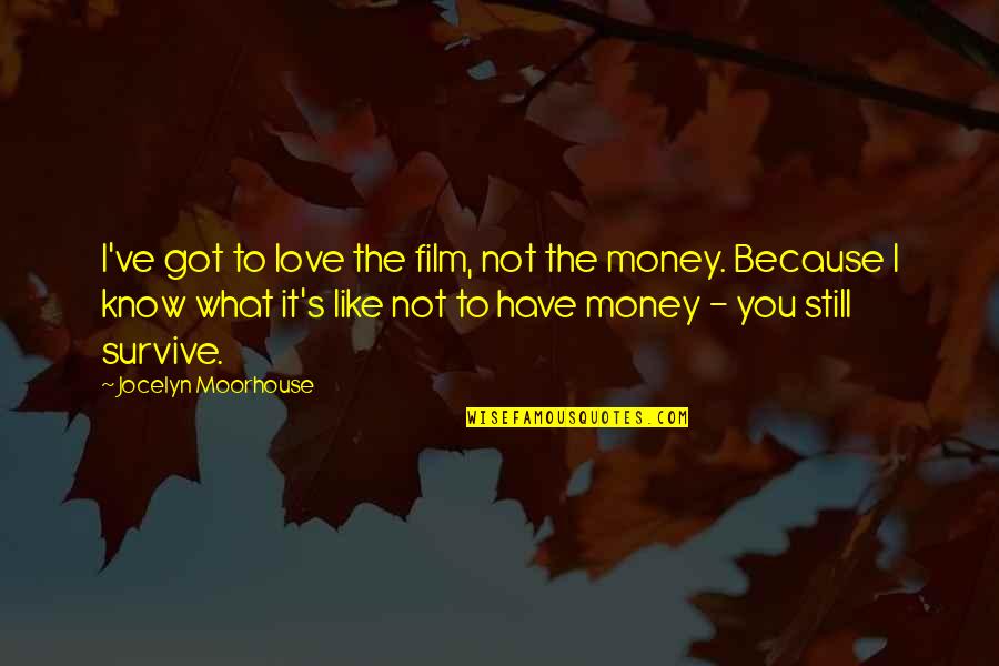 I Love You Not Because Of Your Money Quotes By Jocelyn Moorhouse: I've got to love the film, not the