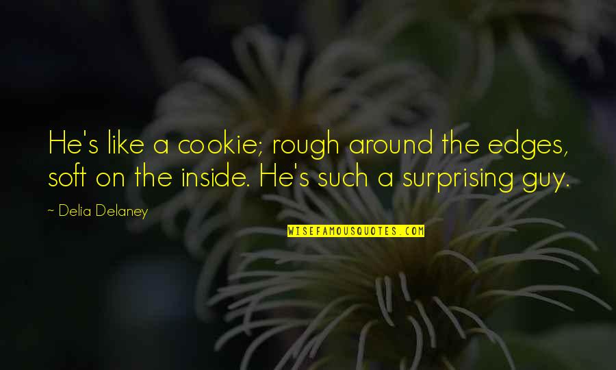 I Love You Please Don't Hurt Me Quotes By Delia Delaney: He's like a cookie; rough around the edges,