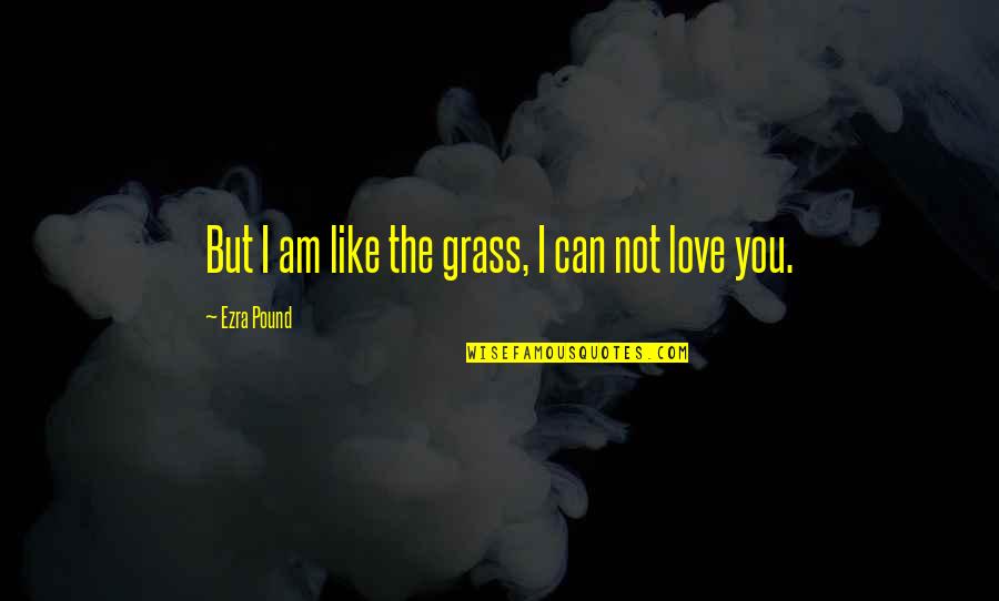 I Love You Poetry Quotes By Ezra Pound: But I am like the grass, I can