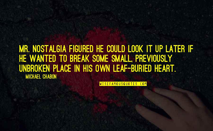 I Love You Thanks For Being There Quotes By Michael Chabon: Mr. Nostalgia figured he could look it up