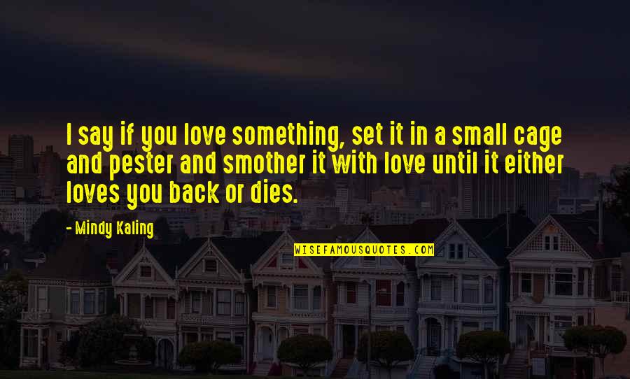 I Love You Until Quotes By Mindy Kaling: I say if you love something, set it I Love You Until Quotes By Mindy Kaling: I say if you love something, set it