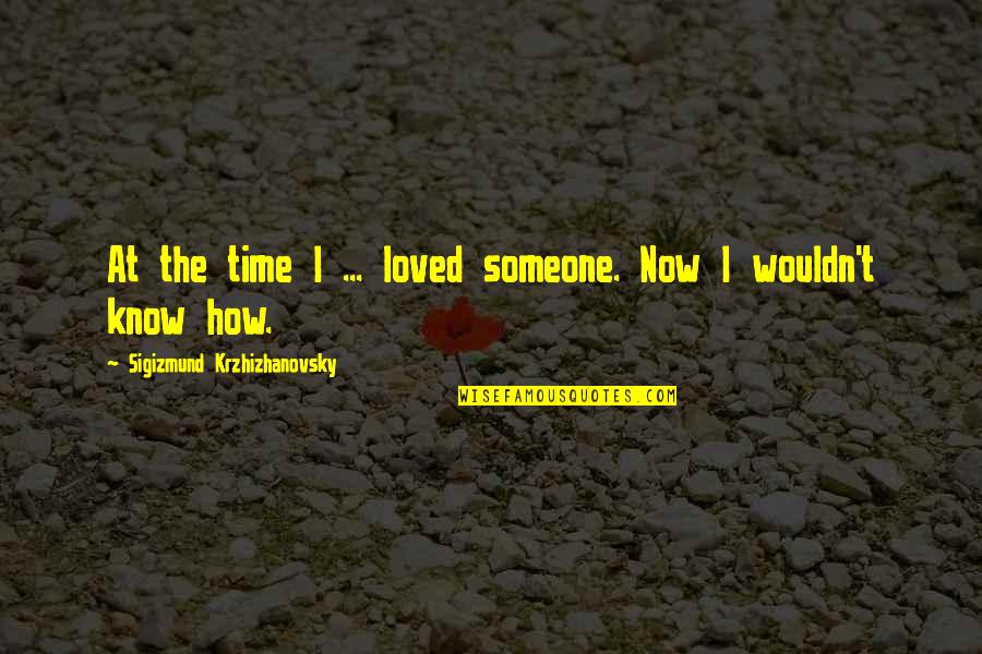 I Loved Someone Quotes By Sigizmund Krzhizhanovsky: At the time I ... loved someone. Now I Loved Someone Quotes By Sigizmund Krzhizhanovsky: At the time I ... loved someone. Now