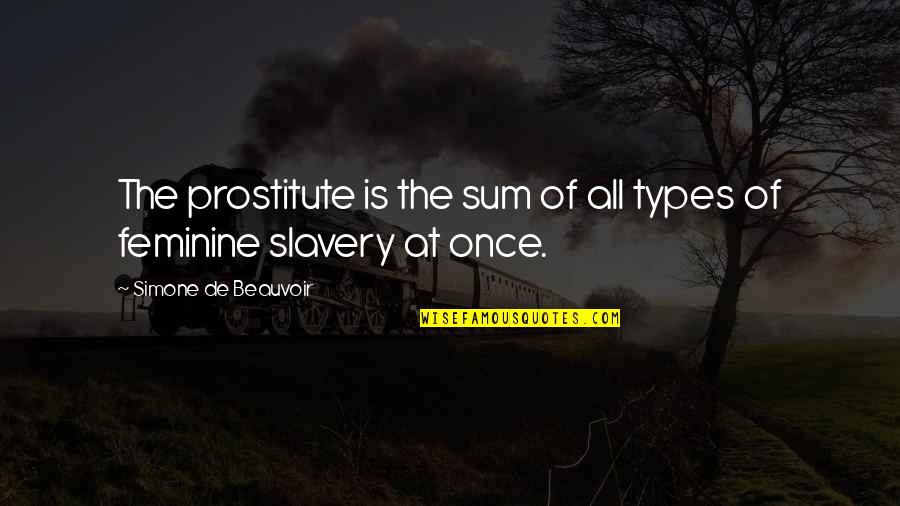 I M A Prostitute Quotes By Simone De Beauvoir: The prostitute is the sum of all types