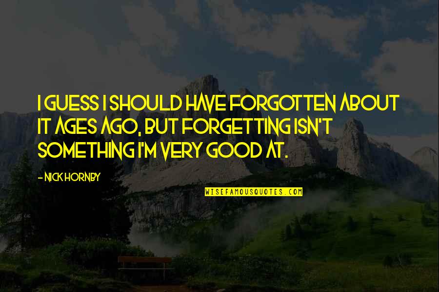 I M Good Quotes By Nick Hornby: I guess I should have forgotten about it I M Good Quotes By Nick Hornby: I guess I should have forgotten about it