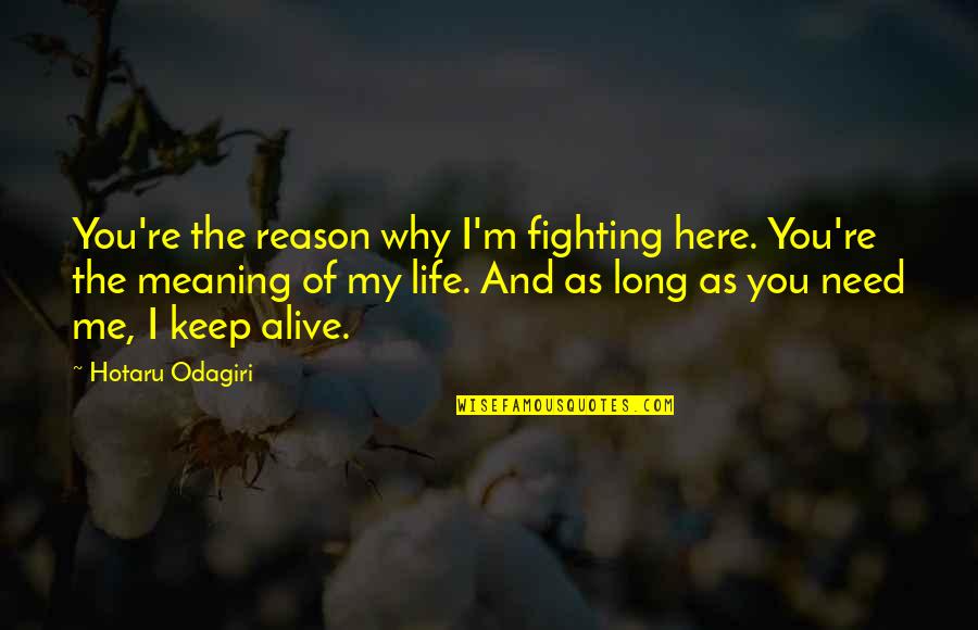 I M Me Quotes By Hotaru Odagiri: You're the reason why I'm fighting here. You're