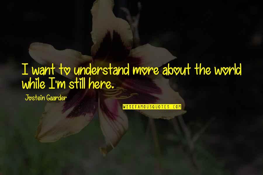 I ' M Still Here Quotes By Jostein Gaarder: I want to understand more about the world