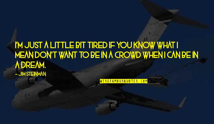 I M Tired Quotes By Jim Steinman: I'm just a little bit tired If you