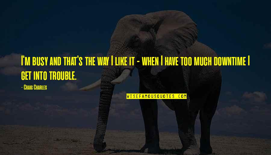 I M Too Busy Quotes By Craig Charles: I'm busy and that's the way I like I M Too Busy Quotes By Craig Charles: I'm busy and that's the way I like