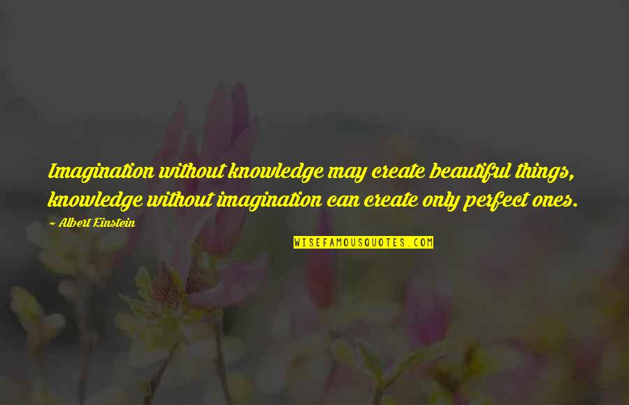 I May Not Be Perfect Quotes By Albert Einstein: Imagination without knowledge may create beautiful things, knowledge