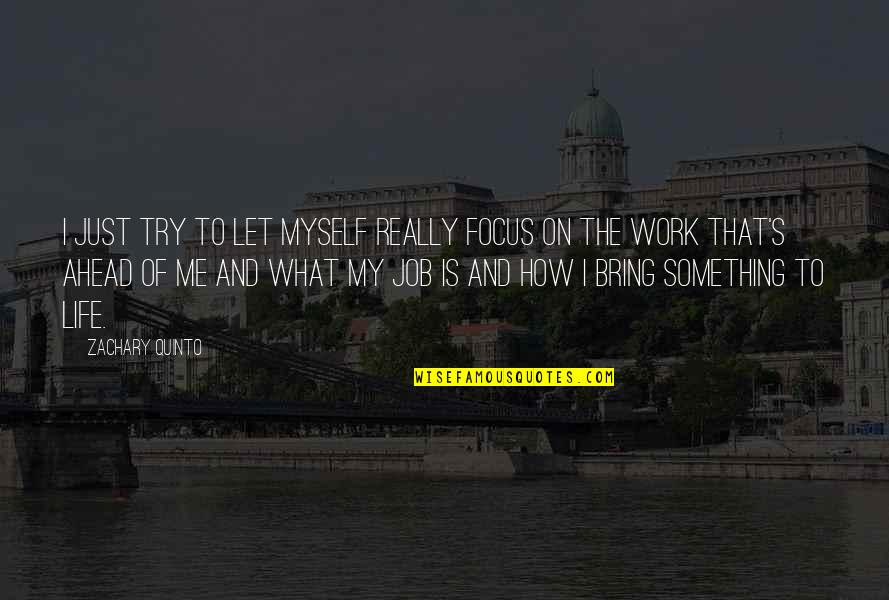 I Me And Myself Quotes By Zachary Quinto: I just try to let myself really focus