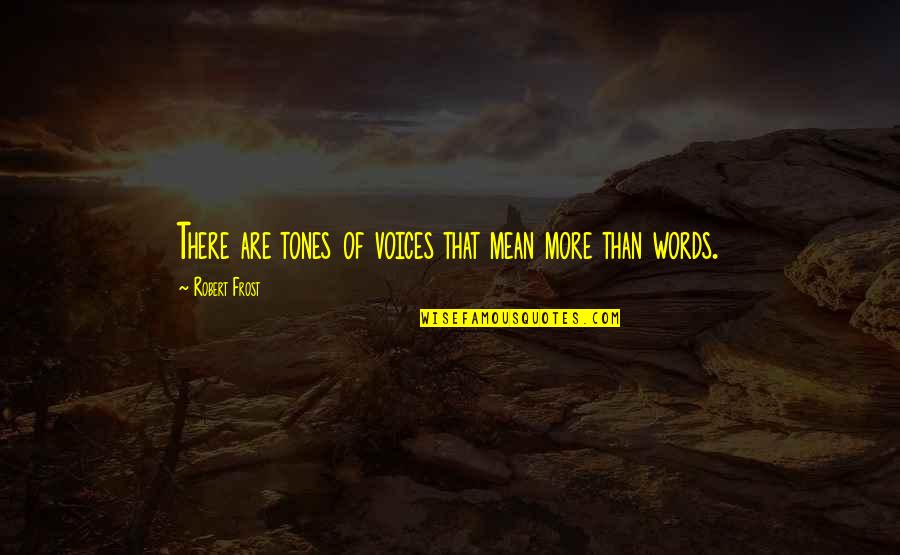 I Mean My Words Quotes By Robert Frost: There are tones of voices that mean more