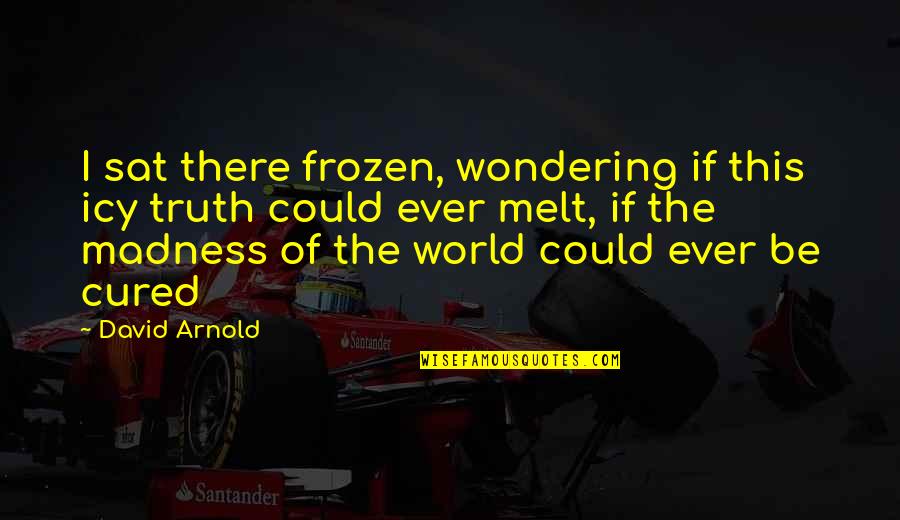 I Melt Quotes By David Arnold: I sat there frozen, wondering if this icy I Melt Quotes By David Arnold: I sat there frozen, wondering if this icy