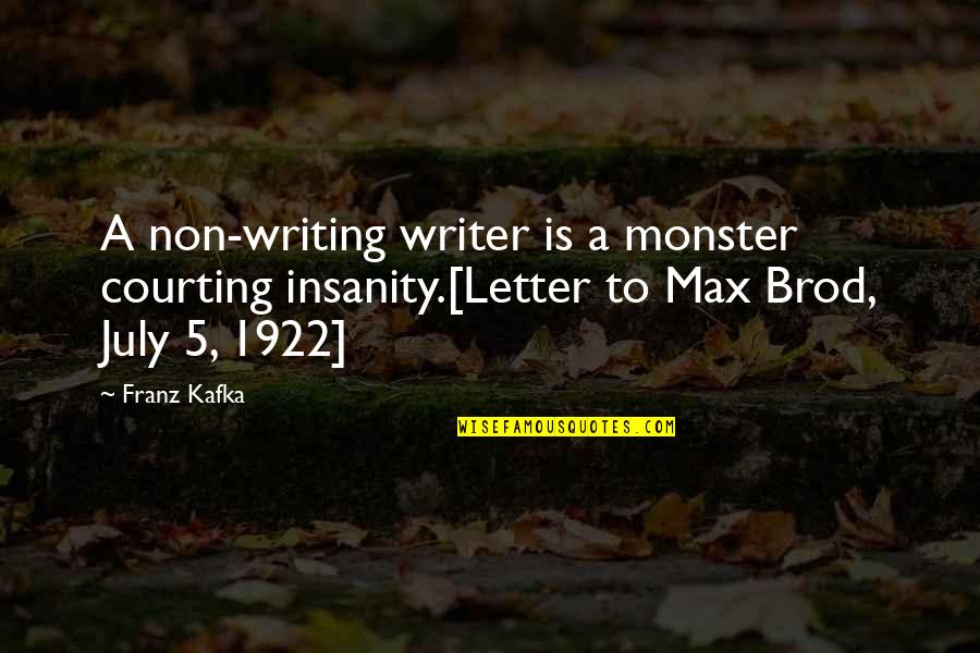 I Mess Up Sometimes Quotes By Franz Kafka: A non-writing writer is a monster courting insanity.[Letter