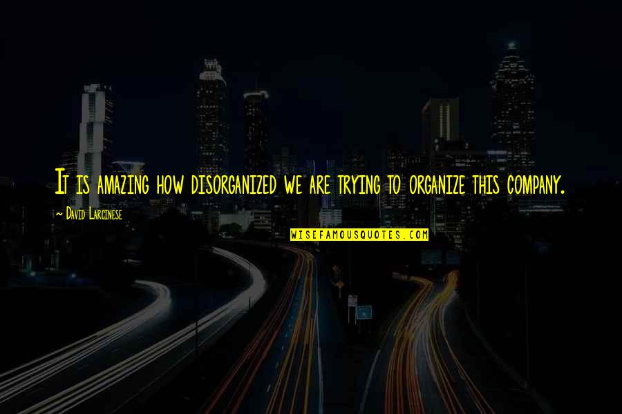 I Miss Our Laughs Quotes By David Larcinese: It is amazing how disorganized we are trying I Miss Our Laughs Quotes By David Larcinese: It is amazing how disorganized we are trying