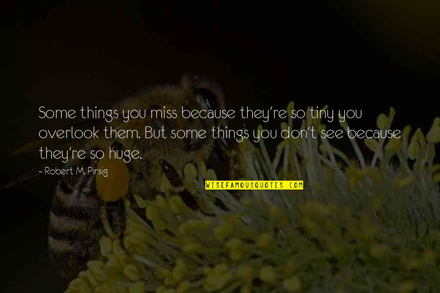 I Miss You Because Quotes By Robert M. Pirsig: Some things you miss because they're so tiny