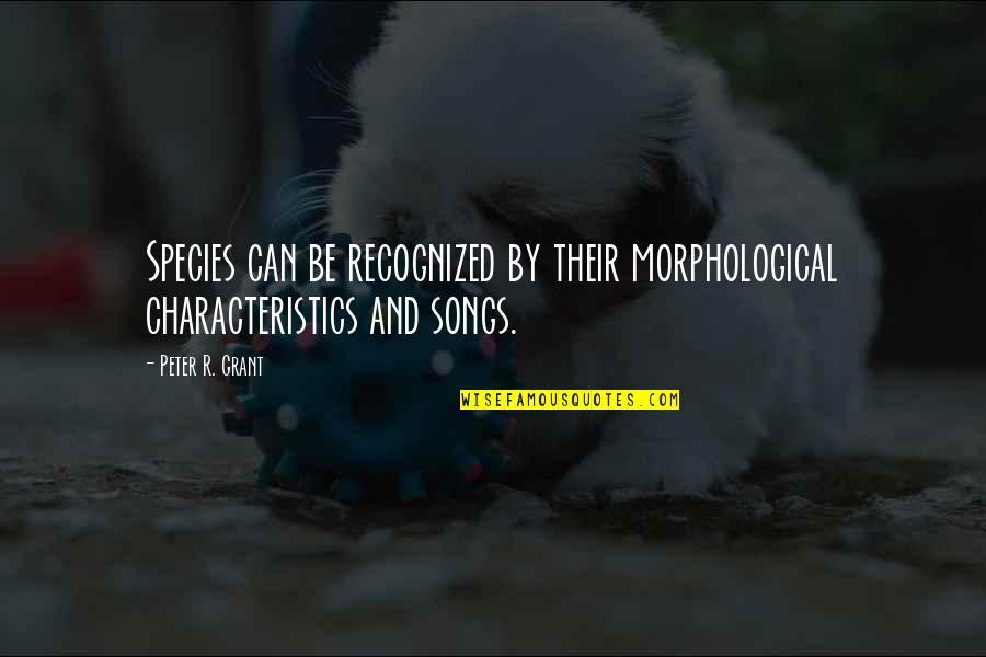 I Miss You Beside Me Quotes By Peter R. Grant: Species can be recognized by their morphological characteristics