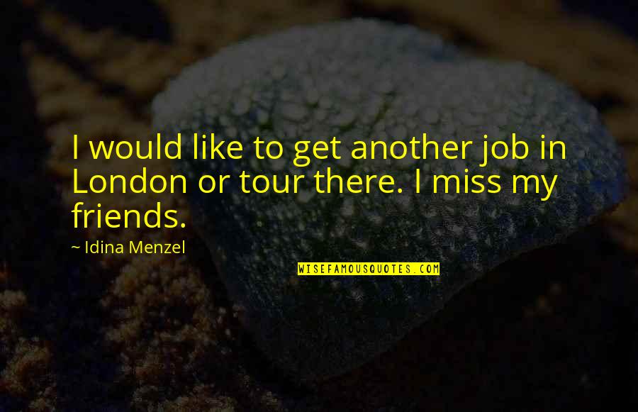 I Miss You Like A Quotes By Idina Menzel: I would like to get another job in