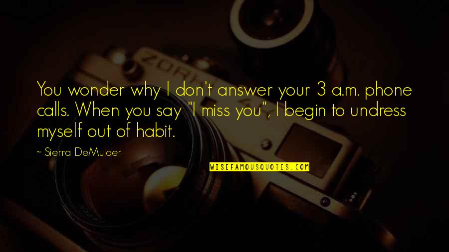 I Miss You When Quotes By Sierra DeMulder: You wonder why I don't answer your 3