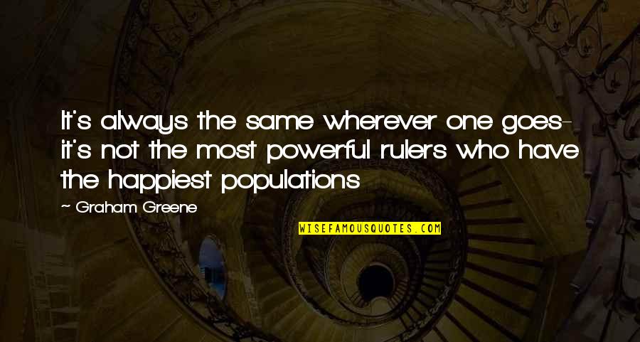 I Need A Bf Quotes By Graham Greene: It's always the same wherever one goes- it's