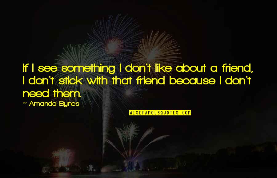 I Need A Friend Like You Quotes By Amanda Bynes: If I see something I don't like about