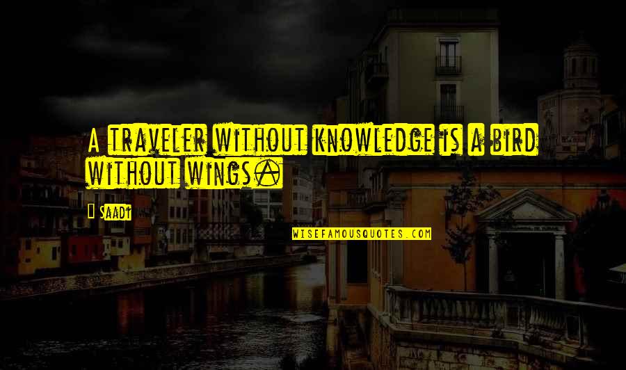 I Need Someone Who Will Quotes By Saadi: A traveler without knowledge is a bird without