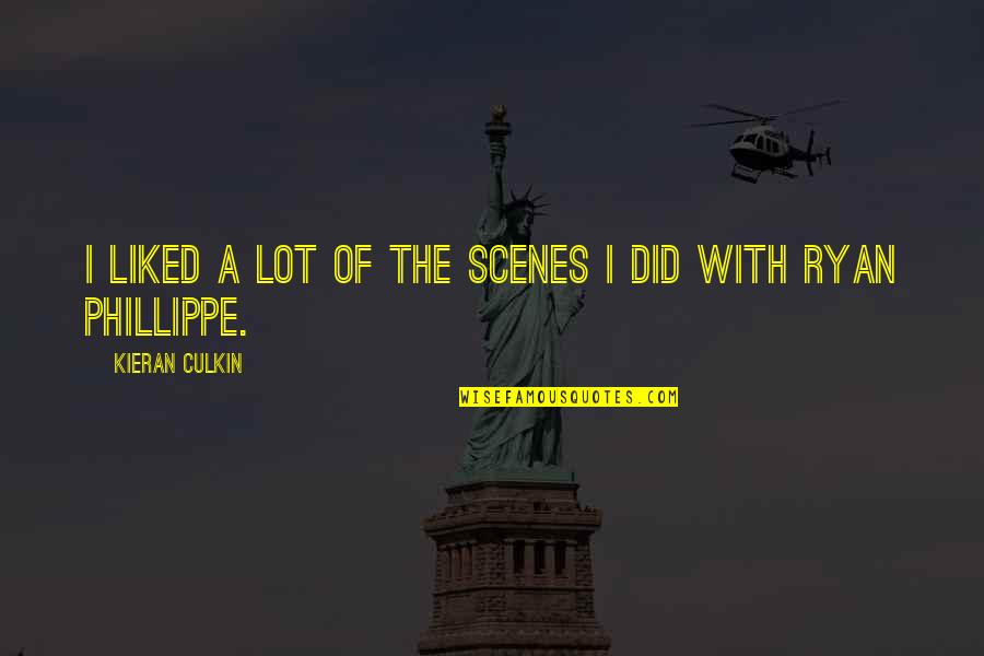 I Need Space And Time To Think Quotes By Kieran Culkin: I liked a lot of the scenes I I Need Space And Time To Think Quotes By Kieran Culkin: I liked a lot of the scenes I